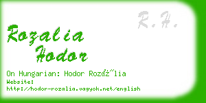 rozalia hodor business card